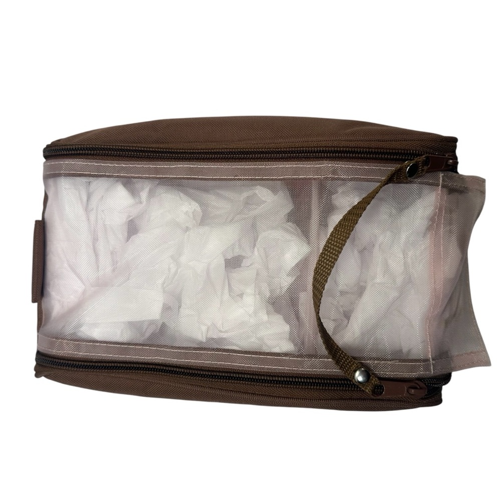 Creative Memory Mate Zippered storage case pink and brown.
